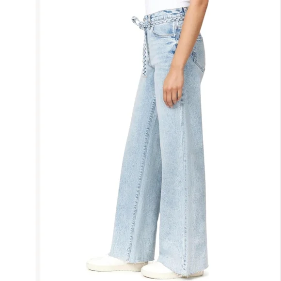 Kensie "The Carla" High-Rise Wide Leg Jeans w/ Removable Braided Belt | Size 2/2 - Picture 15 of 16